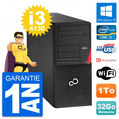 PC Tour Fujitsu Esprimo P920 Core i3-4130 RAM 32Go Disque 1To Windows 10 Wifi