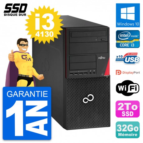 PC Tour Fujitsu Esprimo P920 Intel Core i3-4130 RAM 32Go SSD 2To Windows 10 Wifi