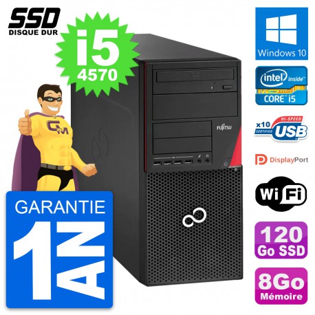 PC Tour Fujitsu Esprimo P920 Intel i5-4570 RAM 8Go SSD 120Go Windows 10 Wifi