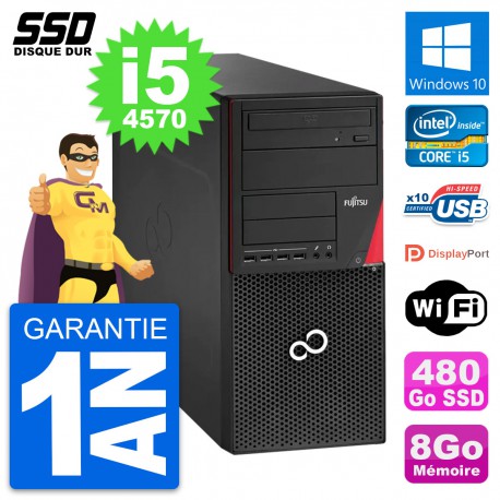 PC Tour Fujitsu Esprimo P920 Intel i5-4570 RAM 8Go SSD 480Go Windows 10 Wifi