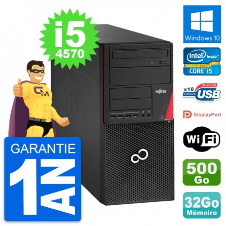 PC Tour Fujitsu Esprimo P920 Intel i5-4570 RAM 32Go Disque 500Go Windows 10 Wifi