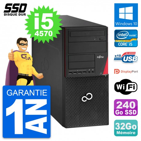 PC Tour Fujitsu Esprimo P920 Intel i5-4570 RAM 32Go SSD 240Go Windows 10 Wifi