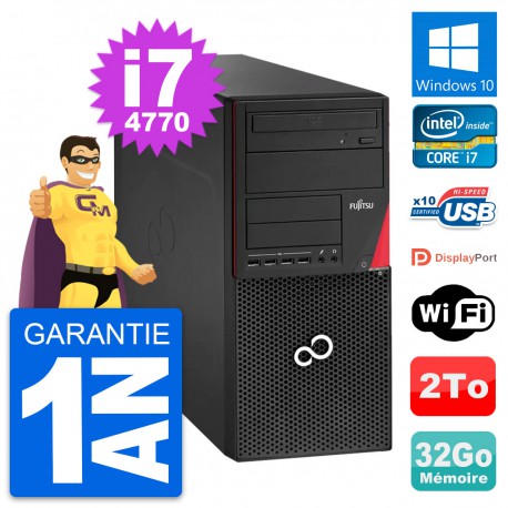 PC Tour Fujitsu Esprimo P920 Core i7-4770 RAM 32Go Disque 2To Windows 10 Wifi