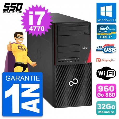 PC Tour Fujitsu Esprimo P920 Intel i7-4770 RAM 32Go SSD 960Go Windows 10 Wifi