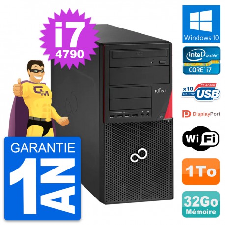 PC Tour Fujitsu Esprimo P920 Core i7-4790 RAM 32Go Disque 1To Windows 10 Wifi