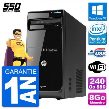 PC Tour HP Pro 3400 MT Intel Pentium G630 RAM 8Go SSD 240Go Windows 10 Wifi