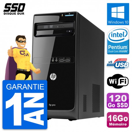 PC Tour HP Pro 3400 MT Intel Pentium G630 RAM 16Go SSD 120Go Windows 10 Wifi