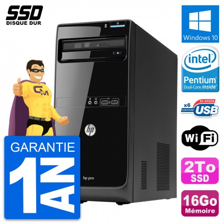 PC Tour HP Pro 3400 MT Intel Pentium G630 RAM 16Go SSD 2To Windows 10 Wifi