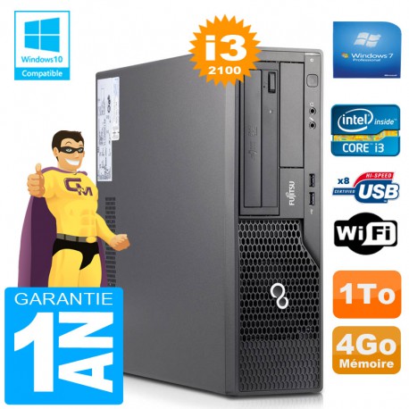 PC Fujitsu Esprimo E500 E85+ SFF Core I3-2100 RAM 4Go Disque 1 To Wifi W7