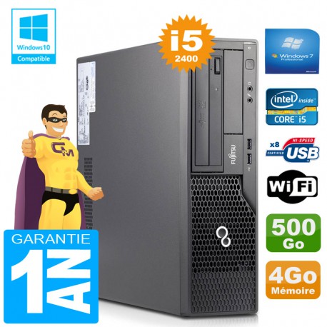 PC Fujitsu Esprimo E500 E85+ SFF Core I5-2400 RAM 4Go Disque 500Go Wifi W7