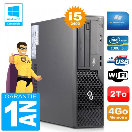 PC Fujitsu Esprimo E500 E85+ SFF Core I5-2400 RAM 4Go Disque 2 To Wifi W7