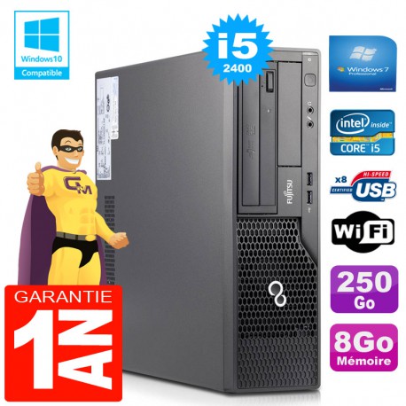 PC Fujitsu Esprimo E500 E85+ SFF Core I5-2400 RAM 8Go Disque 250 Go Wifi W7