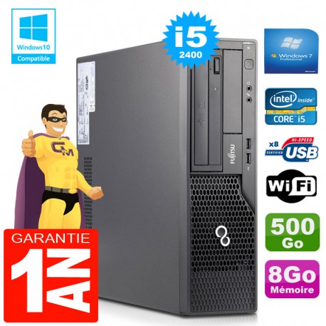 PC Fujitsu Esprimo E500 E85+ SFF Core I5-2400 RAM 8Go Disque 500Go Wifi W7