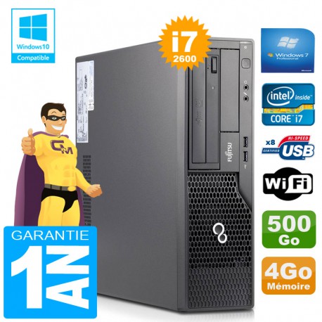 PC Fujitsu Esprimo E500 E85+ SFF Core I7-2600 RAM 4Go Disque 500Go Wifi W7