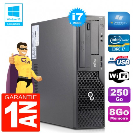 PC Fujitsu Esprimo E500 E85+ SFF Core I7-2600 RAM 8Go Disque 250 Go Wifi W7