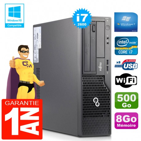 PC Fujitsu Esprimo E500 E85+ SFF Core I7-2600 RAM 8Go Disque 500Go Wifi W7