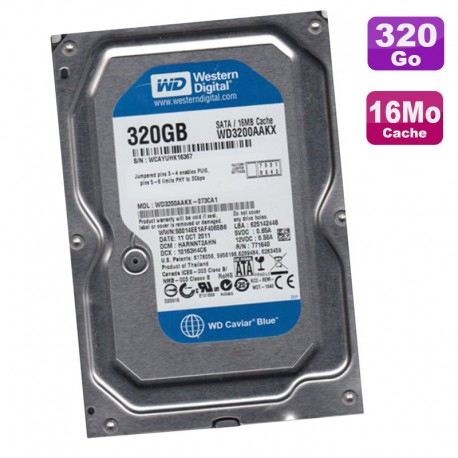 Disque Dur 320Go SATA II 3.5" WD Caviar Blue WD3200AAKX-073CA1 7200RPM 16Mo