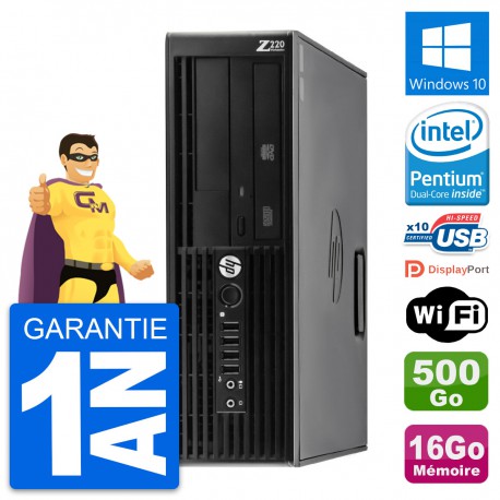 PC HP WorkStation Z220 SFF Pentium G2020 RAM 16Go Disque 500Go Windows 10 Wifi
