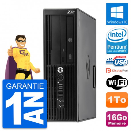 PC HP WorkStation Z220 SFF Pentium G2020 RAM 16Go Disque Dur 1To Windows 10 Wifi