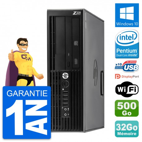 PC HP WorkStation Z220 SFF Pentium G2020 RAM 32Go Disque 500Go Windows 10 Wifi