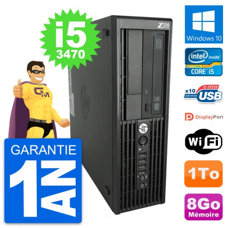 PC HP WorkStation Z220 SFF Core i5-3470 RAM 8Go Disque Dur 1To Windows 10 Wifi