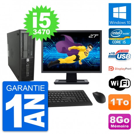 PC HP WorkStation Z220 SFF Ecran 27" i5-3470 RAM 8Go Disque 1To Windows 10 Wifi
