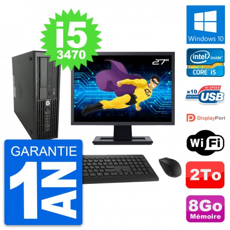 PC HP WorkStation Z220 SFF Ecran 27" i5-3470 RAM 8Go Disque 2To Windows 10 Wifi