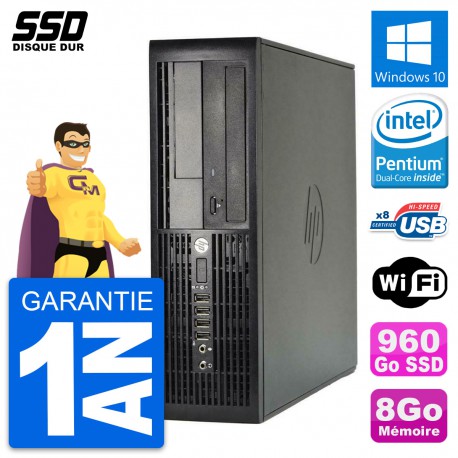 PC HP Pro 4300 SFF Intel Pentium G2020 RAM 8Go SSD 960Go Windows 10 Wifi