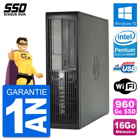 PC HP Pro 4300 SFF Intel Pentium G2020 RAM 16Go SSD 960Go Windows 10 Wifi