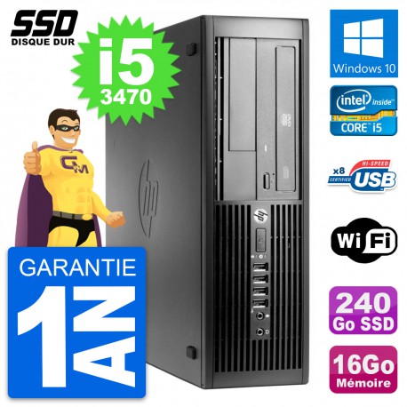 PC HP Pro 4300 SFF Intel Core i5-3470 RAM 16Go SSD 240Go Windows 10 Wifi