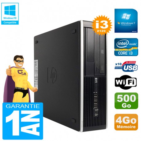 PC HP Compaq Pro 6300 SFF I3-2120 RAM 4Go Disque 500Go Graveur DVD Wifi W7