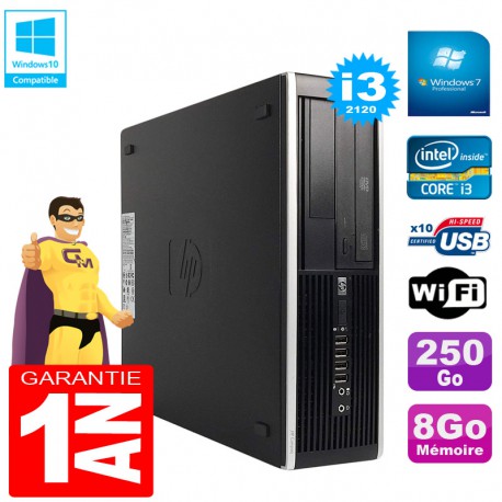 PC HP Compaq Pro 6300 SFF I3-2120 RAM 8Go Disque 250Go Graveur DVD Wifi W7