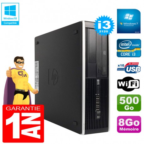 PC HP Compaq Pro 6300 SFF I3-2120 RAM 8Go Disque 500Go Graveur DVD Wifi W7