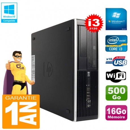 PC HP Compaq Pro 6300 SFF I3-2120 RAM 16Go Disque 500Go Graveur DVD Wifi W7