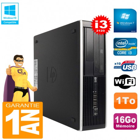 PC HP Compaq Pro 6300 SFF I3-2120 RAM 16Go Disque 1To Graveur DVD Wifi W7