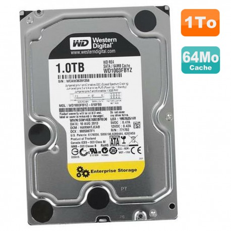 Disque Dur 1To SATA 3.5" Western Digital Entreprise-class WD1003FBYZ-010FB0 64Mo