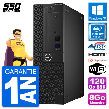 PC Dell OptiPlex 3050 SFF Pentium G4400 RAM 8Go SSD 120Go HDMI Windows 10 Wifi