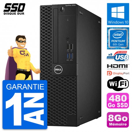 PC Dell OptiPlex 3050 SFF Pentium G4400 RAM 8Go SSD 480Go HDMI Windows 10 Wifi