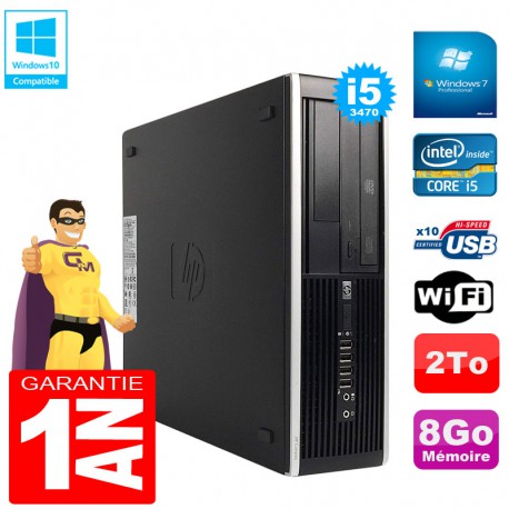 PC HP Compaq Pro 6300 SFF I5-3470 RAM 8Go Disque 2To Graveur DVD Wifi W7