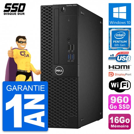 PC Dell OptiPlex 3050 SFF Intel G4400 RAM 16Go SSD 960Go HDMI Windows 10 Wifi