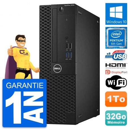 PC Dell OptiPlex 3050 SFF Intel G4400 RAM 32Go Disque 1To HDMI Windows 10 Wifi