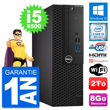 PC Dell OptiPlex 3050 SFF Intel i5-6500 RAM 8Go Disque 2To HDMI Windows 10 Wifi