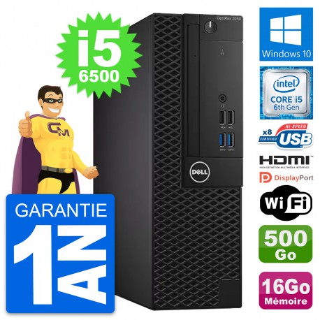 PC Dell OptiPlex 3050 SFF i5-6500 RAM 16Go Disque Dur 500Go HDMI Windows 10 Wifi