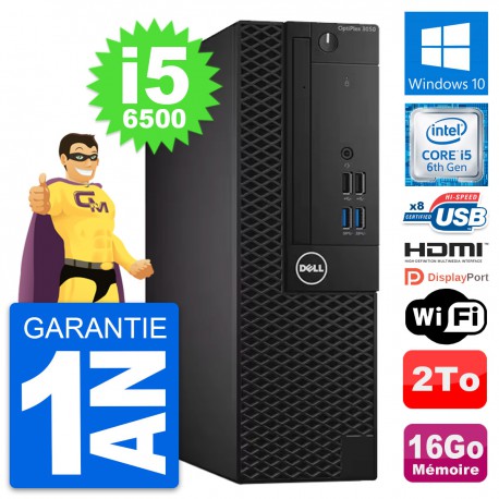 PC Dell OptiPlex 3050 SFF Intel i5-6500 RAM 16Go Disque 2To HDMI Windows 10 Wifi