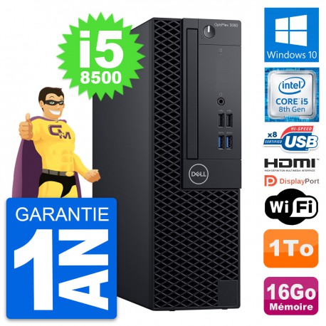 PC Dell OptiPlex 3060 SFF Intel i5-8500 RAM 16Go Disque 1To HDMI Windows 10 Wifi