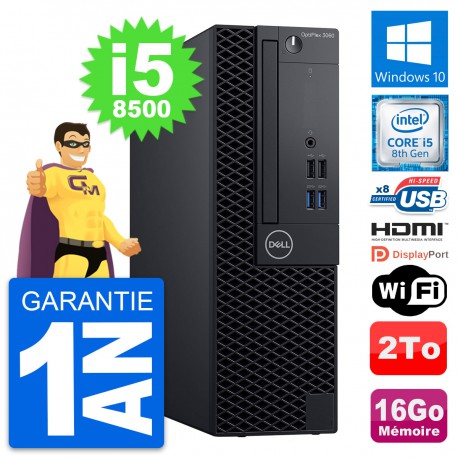 PC Dell OptiPlex 3060 SFF Intel i5-8500 RAM 16Go Disque 2To HDMI Windows 10 Wifi