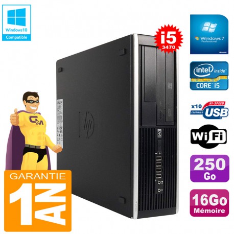 PC HP Compaq Pro 6300 SFF I5-3470 RAM 16Go Disque 250Go Graveur DVD Wifi W7