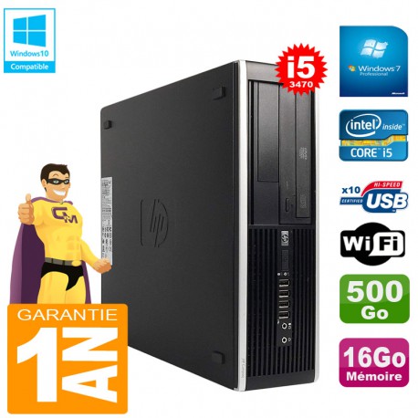 PC HP Compaq Pro 6300 SFF I5-3470 RAM 16Go Disque 500Go Graveur DVD Wifi W7