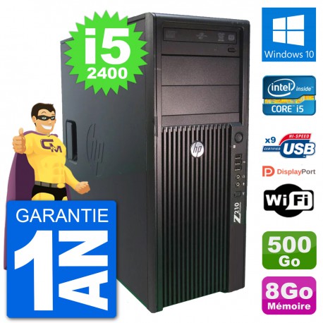 PC Tour HP Z210 Intel Core i5-2400 RAM 8Go Disque Dur 500Go Windows 10 Wifi