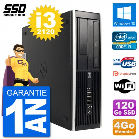 PC HP Compaq 6200 Pro SFF Intel i3-2120 RAM 4Go SSD 120Go Windows 10 Wifi